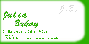julia bakay business card