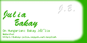 julia bakay business card